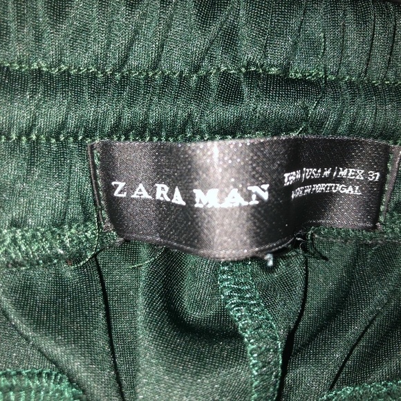 Zara Man Green & White Striped Jogger Pants Size Medium - Picture 5 of 9